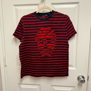 Vintage Alexander McQueen Striped Skull Tshirt